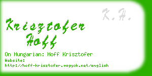 krisztofer hoff business card